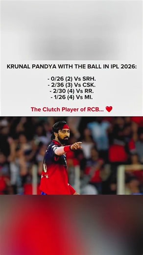 The clutch player of rcb ❤️ #rcb #krunalpandya #rcbfans #ipl2026 #ipl #iplhighlights #viratkohli