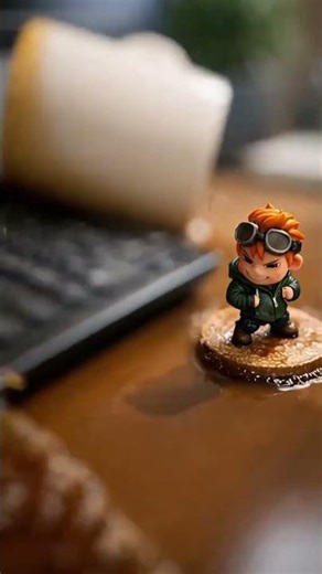 Tiny Desktop Mascot Starts a Coffee Spill Disaster