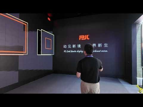 use kinetic led wall for PowerPoint presentation #conference #presentation #event #matrix