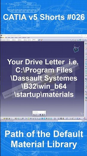 Catia v5 Shorts #025 - Default Path of the Material Library