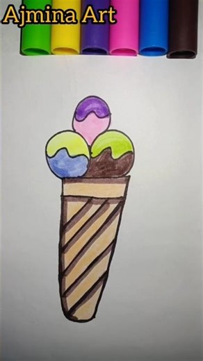 Easy Ice Cream Cone Drawing 🍦 | Simple & Cute Drawing for Beginners