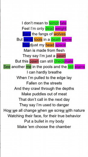 Rustage Yuji Rap "Until the End" 1st Verse Rhyme Scheme Highlighted #rap #jjk #yujiitadori #rustage