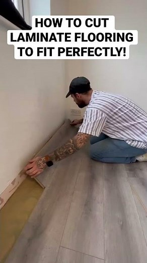 HOW TO CUT LAMINATE FLOORING TO FIT PERFECTLY! #laminate #flooring #diy #homeimprovement #howto