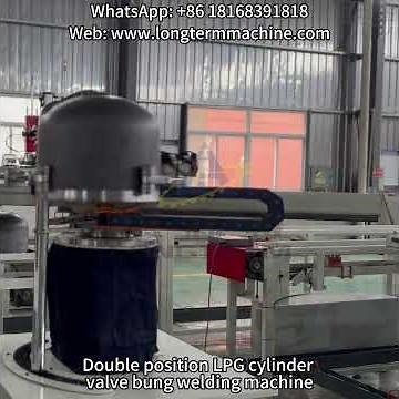 Double position LPG cylinder valve bung welding machine #lpgcylindermanufacturingprocess