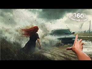 360° Survive Tornado, car sinking in sudden flood and shark attack VR 360 Video