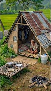From basic shelter to dream wooden house #construction #rural