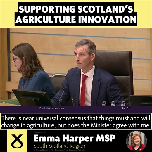 If we're serious about climate change and improving biodiversity, our agricultural sector needs supported. That's the point I raised with the Scottish Government this week in Parliament. | Emma Harper MSP