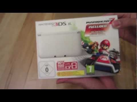 Nintendo 3DS XL White Bundle Mario Kart 7 Unboxing video / review