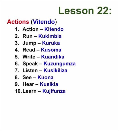Actions in Swahili language #swahili #kiswahili #swahililanguage #Kenyan #tanzanian_Learn_kiswahili_with_ibrahim