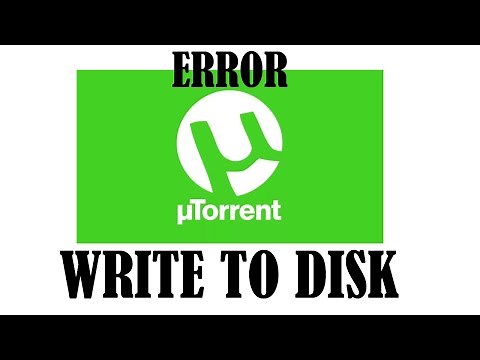 ERROR "Write to disk" UTORRENT