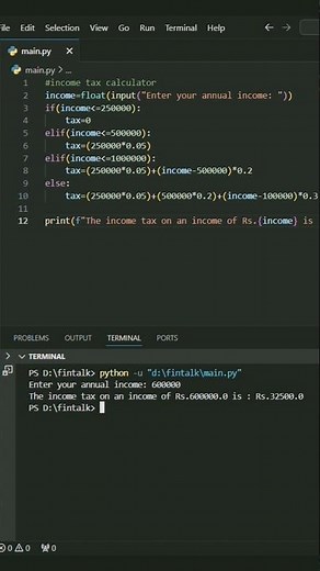 Income tax Calculator using Python...