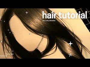 how to draw hair tutorial ☆ step by step + materials explanation