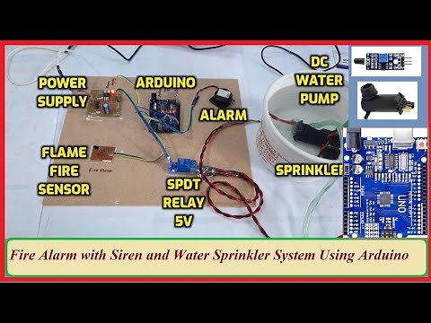 Fire Alarm with Siren and Water Sprinkler System Using Arduino