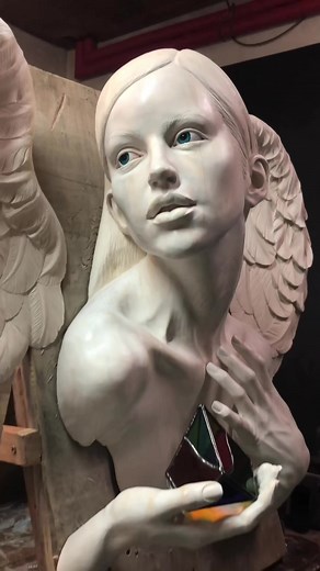 Beautiful angel carved in wood work process #carving #sculpting #rzeźbienie #sztuka #snycerstwo #woodcarving #howto #artprocess #woodworking #woodcrafting #woodtips