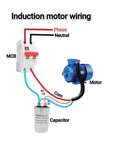Induction Motor Wiring Diagram #mep #electrical #electricalindia #inductionmotors #electricalwiring