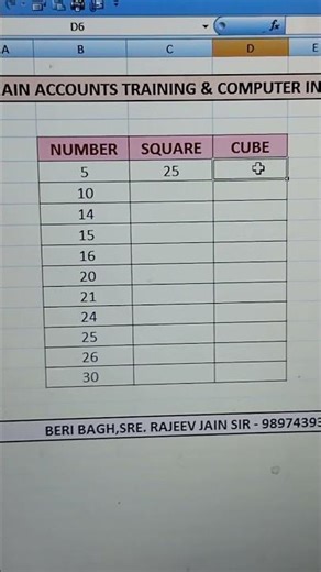 How to Calculate Square & Cube in Excel #excel