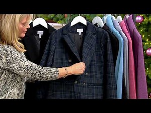 GRAVER Susan Graver Print or Solid Ponte Double-Breasted Blazer on QVC