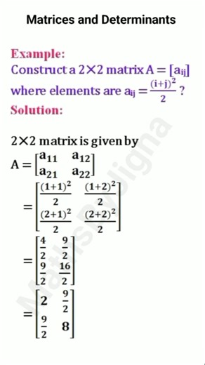 Q341 Construct a 2×2 Matrix | Class 12 Maths Chapter 3 | Matrix Basics Explained