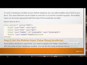 How to Send a JavaScript Variable to Python Using HTML Forms