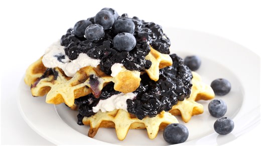 Triple Blueberry Waffles