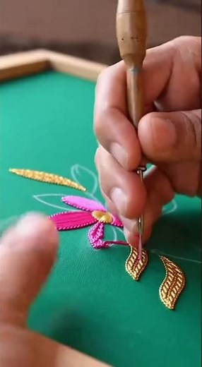 Professional Aari Work Design ✨ Bridal Blouse & Chain Stitch | Aari Needle Work