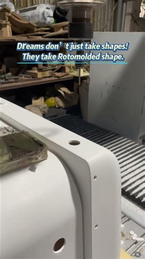 Rotational molding- cutting process. #RotationalMolding #Rotational Mould #RotationalMoldedProduct