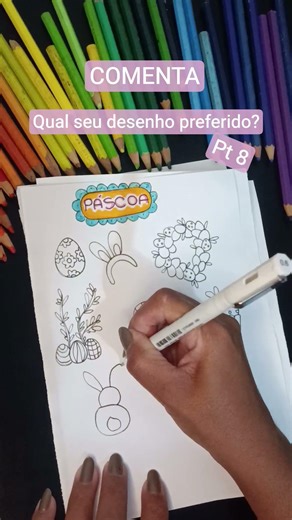 🐰 Qual seu desenho preferido? #comente #pascoa #foryoupage #viralartvideo #viral #art #desenhos