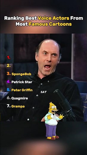 Ranking Best Voice Actors from Most Famous Cartoons 😂 #celebrity #ranking #voiceactor #usa #shorts