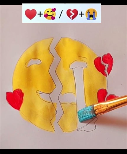 With love VS Broken Heart || Emoji satisfying creative art