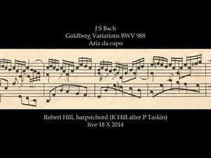 J S Bach: Goldberg Variations BWV 988. Aria da capo. Robert Hill, harpsichord 18.10.14