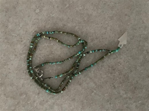 Handmade Turquoise Heishi Necklace With Arrow Pendant – 1990s Artisan Piece - Etsy