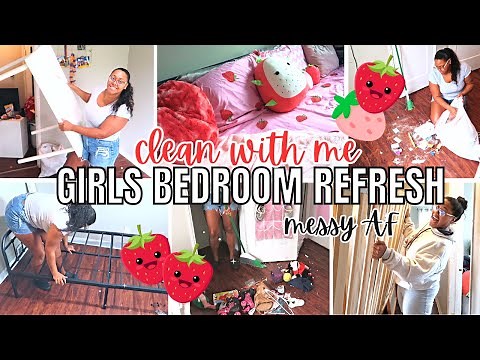 CLEAN WITH ME GIRLS BEDROOM REFRESH | CLEANING MESSY AF KIDS ROOM | EXTREME CLEANING MOTIVATION