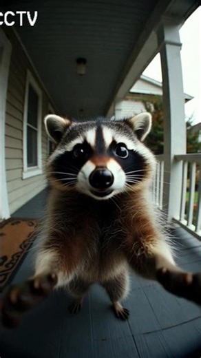 Mapache bebé robando corazones ♥️🦝 #mapache #cute #camarasdevigilancia