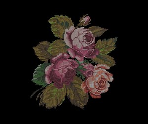 Bouquet of Roses Cross Stitch Machine Embroidery Pattern Instant Download - Etsy