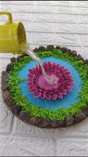 Pista shell lotus water falls 🪷🌷✨ How to make a waterfalls #waterfall #waterfountain #crafts