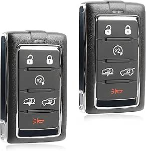 2X USARemote Keyless Entry Remote Car Key Fob 6-Button Replacement for 2021 - 2023 Jeep Wagoneer Grand Cherokee (M3NWXF0B1, 68516738AA, 433 Mhz)