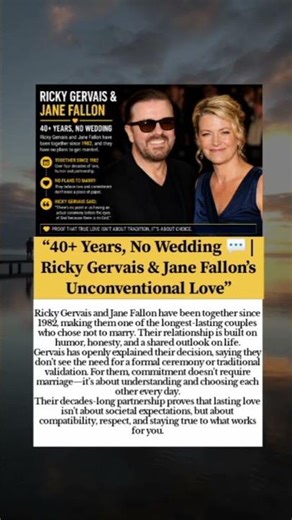 “40+ Years, No Wedding Ricky Gervais & Jane Fallon’s Unconventional Love #usa #viral #hollywood