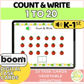 Count & Write Vegetable Counting 1 to 20 Digital Boom Cards