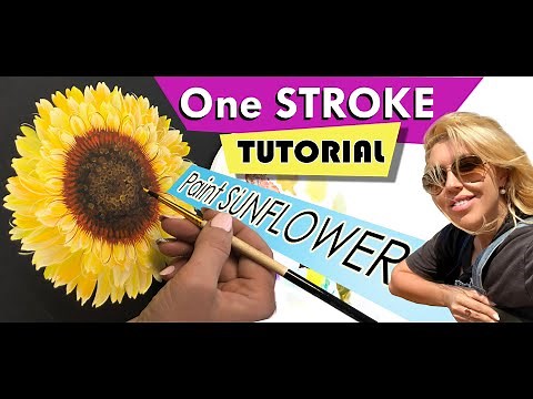 Sunflower Acrylic Painting Tutorial for Beginners | Step by Step | One stroke tutorial