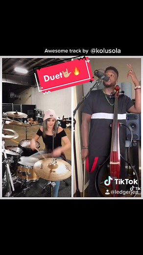 Rock Drum Duet with Girl Drummer #Drum #Music #Rock