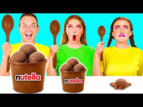 Big, Medium and Small Plate Challenge | Creative Food Hacks by BaRaDa Challenge