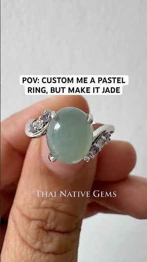 Custom Seafoam Jade Ring! ✨#shorts #custom #jade #jewelry #gold #thainativegems #engagementring