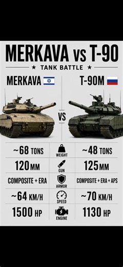 Merkava vs T-90M: Which Tank Has the Edge? #Merkava #T90M #Tanks #military #army #comparison