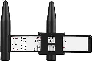 Qiilu Wheel Rim Gauge Tool, 18 x 12 x 2.5cm/7" x 4.7" x 1" Wheel Rim Bolt Gauge PCD Measuring Tool PCD Ruler Kit- 4 5 6 8 Holes Lug Bolt Pattern Gauge