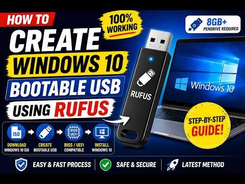 How to Create a Windows 10 Bootable USB Using Rufus | Step-by-Step Guide (2026)