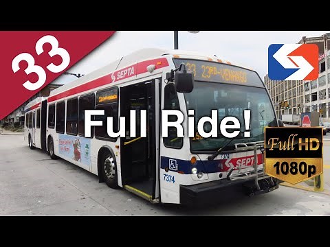 SEPTA Route 33 FULL RIDE - 2015 NovaBus LFS Artic [1080p/60fps]