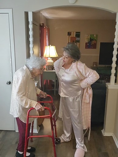 I caught mom sneaking in this morning after her date last night with Tony! 🤣🤣#grandma #dementia #thegoldengirls #caregiver #comedy