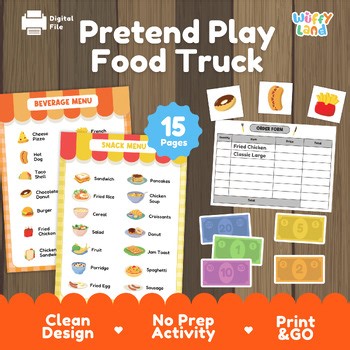 Pretend Play Food Truck | Dramatic Play Restaurant Menu Set | Preschool Math