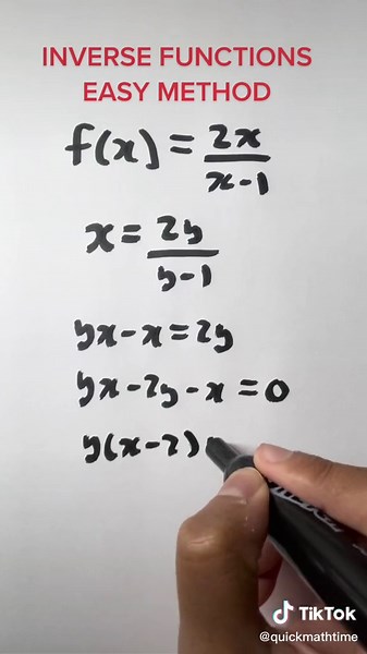 Finding inverse functions made easy! #inversefunction #functions #mathtok #algebra #polynomial