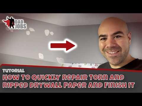 How to QUICKLY Repair Torn and Ripped Drywall Paper and Finish It Tutorial | DadJobs DIY Adventure